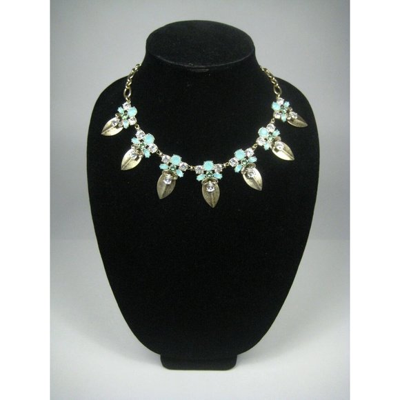 Mythologie Necklace Jewelry Fashion Women 17 Inch Goldtone Cluster Blue Runway - Picture 2 of 6